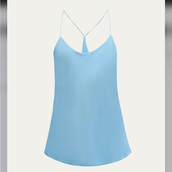 NWT Olivia Von Halle Bella Silk Camisole and Shorts Set in Azure Size L - Picture 4 of 12